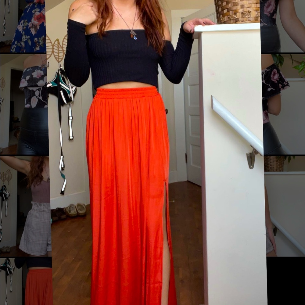 Orange Maxi Skirt